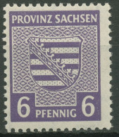SBZ Provinz Sachsen 1945 Wappen Dunkelgrauviolett 76 X C Postfrisch Geprüft - Altri & Non Classificati