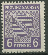 SBZ Provinz Sachsen 1945 Wappen Dunkelgrauviolett 76 X C Postfrisch Geprüft - Autres & Non Classés