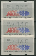 Israel ATM 1990 Hirsch Automat 021 Porto-Satz 3 Werte ATM 3.4.21 S 4 Postfrisch - Affrancature Meccaniche/Frama