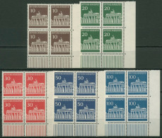 Bund 1966 Brandenburger Tor Bogenmarken 506/10 4er-Block Ecke 4 Postfrisch - Unused Stamps