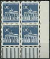 Bund 1966 Brandenburger Tor Bogenmarken 510 4er-Block Ecke 4 Postfrisch - Ongebruikt