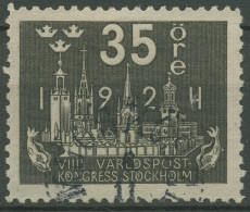 Schweden 1924 Weltpostkongress Stockholm Kirchtürme 150 Gestempelt, Kl. Fehler - Oblitérés