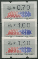 Israel ATM 1990 Hirsch Automat 030 Porto-Satz 3 Werte ATM 3.4.30 S 3 Postfrisch - Automatenmarken (Frama)