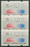 Israel ATM 1990 Hirsch Automat 023 Porto-Satz 3 Werte ATM 3.5.23 S 3 Postfrisch - Franking Labels