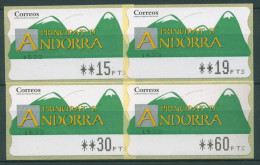 Andorra (span.) ATM 1996 Berge Satz 4 Werte ATM 1.1 X S11 Postfrisch - Ungebraucht