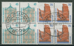 Bund 1990 Sehenswürdigkeiten SWK 1468/69 4er-Block Gestempelt - Usati