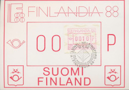 Finnland ATM 1988 FINLANDIA '88 Maximumkarte ATM 4.1 MK (X80566) - Vignette [ATM]