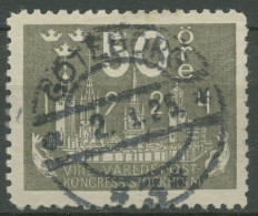 Schweden 1924 Weltpostkongress Stockholm Kirchtürme 153 Gestempelt, Tintenspur - Used Stamps