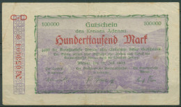 Adenau 100000 Mark 1923, Keller 13 A, Gebraucht (K1656) - Sonstige & Ohne Zuordnung