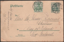 GERMANY - NEW ZEALAND 1904 UPRATED PSC. - Cartoline