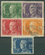 Schweden 1928 70. Geburtstag König Gustav V. 208/12 Gestempelt - Usados