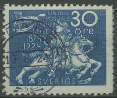 Schweden 1924 50 Jahre Weltpostverein UPU Postreiter 164 A Gestempelt - Gebraucht