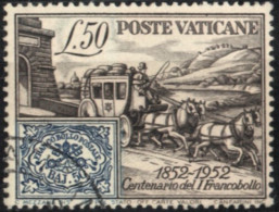 Vatican 1952 100 Year Vatican Stamps 1 Value Cancelled Horse Drawn Mail Coach - Nuevos