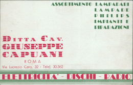 Bu608 Cartolina Commerciale Roma Ditta Cavalier Giuseppe Capuani - Andere & Zonder Classificatie