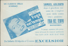 Bu709 Cartolina Pubblicitaria Fuga Nel Tempo Samuel Goldwyn Cinema Movie - Milano (Mailand)