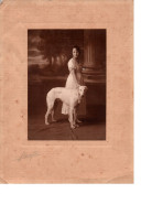 Woman And Borzoi Dog Vintage Photograph Signed (fault A Tiny Hole See)  25 X 19 Cm - Dédicacées
