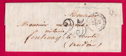 CAD TYPE 15 NAPOLEON VENDEE 1851 BOITE RURALE K LAVERGNE POUR FONTENAY LE COMTE LETTRE - 1801-1848: Precursores XIX