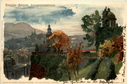 Baden-Baden - Schlossterrasse - Litho - Baden-Baden