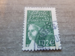 Marianne De Luquet - 1.02 € - Yt 3456 - Vert Foncé - Oblitéré - Année 2002 - - Oblitérés