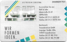 Germany - Kohl Gruppe - Eisenverarbeitung - O 0760 - 05.1994, 6DM, 2.000ex, Used - O-Series: Kundenserie Vom Sammlerservice Ausgeschlossen