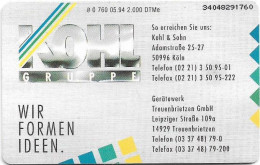 Germany - Kohl Gruppe - Eisenverarbeitung - O 0760 - 05.1994, 6DM, 2.000ex, Used - O-Series : Series Clientes Excluidos Servicio De Colección