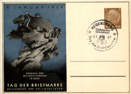 Tag Der Briefmarke 1938 - Ganzsache PP122 C75 Mit SST Regensburg - Altri & Non Classificati