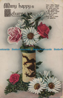 R017278 Many Happy Returns. Flowers In Vase. 1920 - Welt