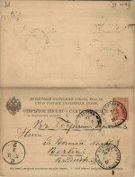 Ganzsache Russland Mit Antwortteil 1888 - Stamped Stationery