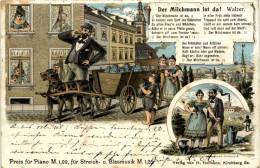 Der Milchmann Ist Da - Litho - Humor