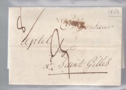 Lettre Dite Précurseurs  Sur Lettre  Départ Nîmes 1824  Destination Saint Gilles - 1801-1848: Precursori XIX