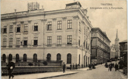 Trautenau - Gebirgsstrasse Mit Postebäude - Bohemen En Moravië