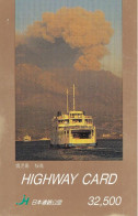 Japan Prepaid  Highway Card 32,500 - Ferry Boat Ship Volcano Eruption ? - Japan