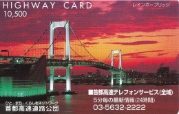 Japan Prepaid  Highway Card 10,500 - Bridge Skyline By Sunset Sunrise - Japon