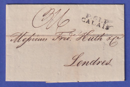Frankreich Vorphila-Brief Mit Zweizeiler CALAIS Gelaufen Nach London 1827 - Andere-Europa