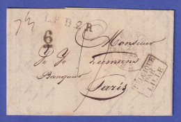 Belgien Vorphila-Brief Mit Zweikreis-O GAND 1835 Und Beförderungs-O Nach Paris - Europe (Other)