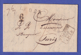 Belgien Vorphila-Brief Mit Zweikreis-O GAND 1835 Und Beförderungs-O Nach Paris - Autres - Europe