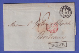 Vorphila-Brief Mit Zweikreis-O AACHEN Und Beförderungs-O Nach Bordeaux 1850 - Altri & Non Classificati