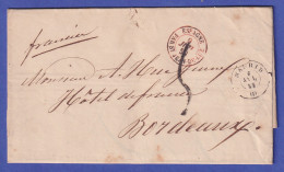Spanien Brief Mit Zweikreis-O MADRID Und Beförderungs-O Nach Bordeaux 1859 - Otros - Europa