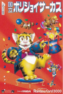 Japan Prepaid  Rainbow Card 3000 - Cat Clown Dog Teddy Circus - Giappone