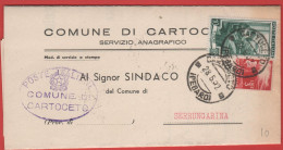 ITALIA - Storia Postale Repubblica - 1952 - 10 Italia Al Lavoro + 3 Democratica - Corrispondenza Tra Sindaci - Comune - - 1946-60: Marcophilie