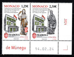 MONACO 2024 -DUO / CENTENAIRE DU COMITÉ NATIONAL DES TRADITIONS - NEUFS ** - Unused Stamps