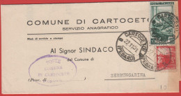 ITALIA - Storia Postale Repubblica - 1951 - 10 Italia Al Lavoro + 3 Democratica - Corrispondenza Tra Sindaci - Comune - - 1946-60: Marcophilia