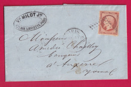 N°16 PARIS D1 60 D1 POUR AUXERRE YONNE LETTRE - 1849-1876: Klassik