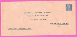 Timbré Sur Commande TSC General Motors France Frigidaire 20frc Bleu Muller Enveloppe Longue Neuve - Prêts-à-poster:Stamped On Demand & Semi-official Overprinting (1995-...)