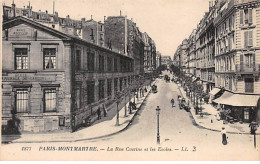 PARIS - Montmartre - La Rue Custine Et Les Ecoles - Très Bon état - Arrondissement: 18