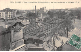 PARIS - Vue Panoramique Du Métropolitain, Au Rond Point De La Villette - Très Bon état - Distrito: 18