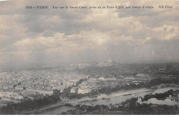 PARIS - Vue Sur Le Sacré Coeur, Prise De La Tour Eiffel, Par Temps D'orage - Très Bon état - District 18