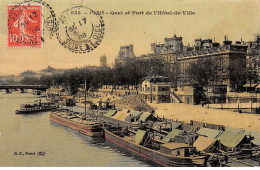 PARIS - Quai Et Port De L'Hôtel De Ville - Très Bon état - Arrondissement: 04