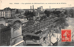 PARIS - Vue Générale Du Métropolitain, Au Rond Point De La Villette - Très Bon état - Distrito: 19