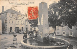 AMBIERLE - La Fontaine Sur La Place - Très Bon état - Sonstige & Ohne Zuordnung